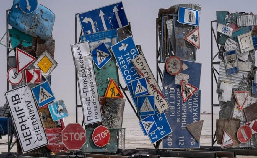 Ukraine's installation made entirely of war artifacts appears at Burning Man - 