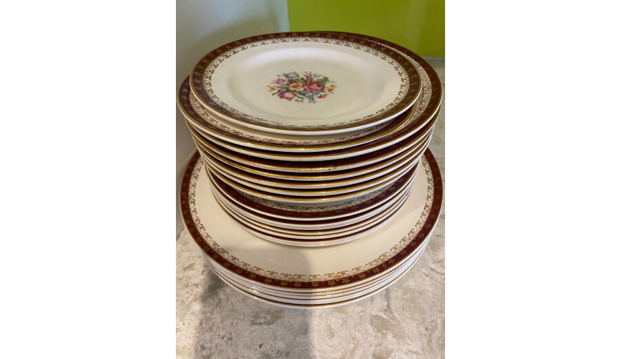 a set of dishes available - 