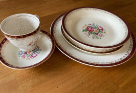a set of dishes available